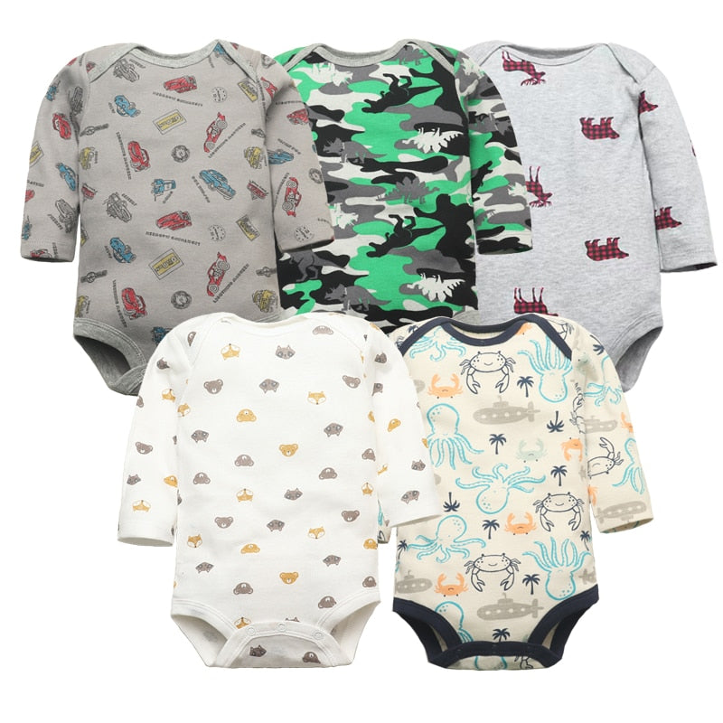 5Pcs/Lot Baby bodysuits High Quality Uniesx Newborn Baby Clothes 100% Cotton Baby Clothing set infant bebe Baby boy girl Clothes A