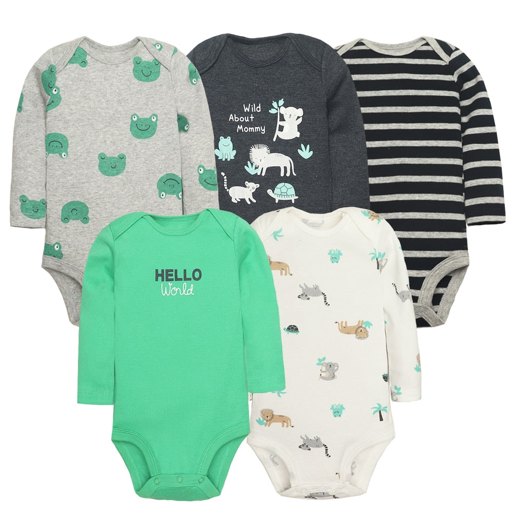 5Pcs/Lot Baby bodysuits High Quality Uniesx Newborn Baby Clothes 100% Cotton Baby Clothing set infant bebe Baby boy girl Clothes