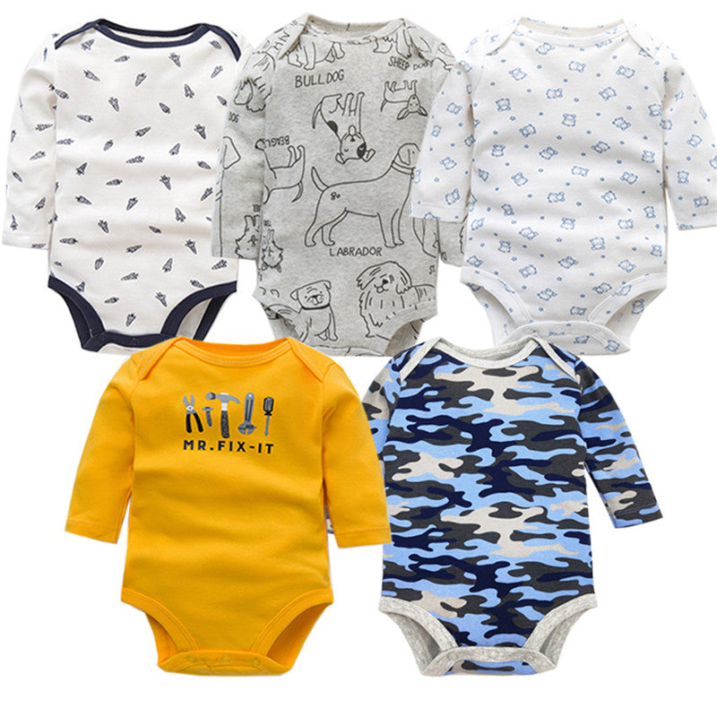 5Pcs/Lot Baby bodysuits High Quality Uniesx Newborn Baby Clothes 100% Cotton Baby Clothing set infant bebe Baby boy girl Clothes