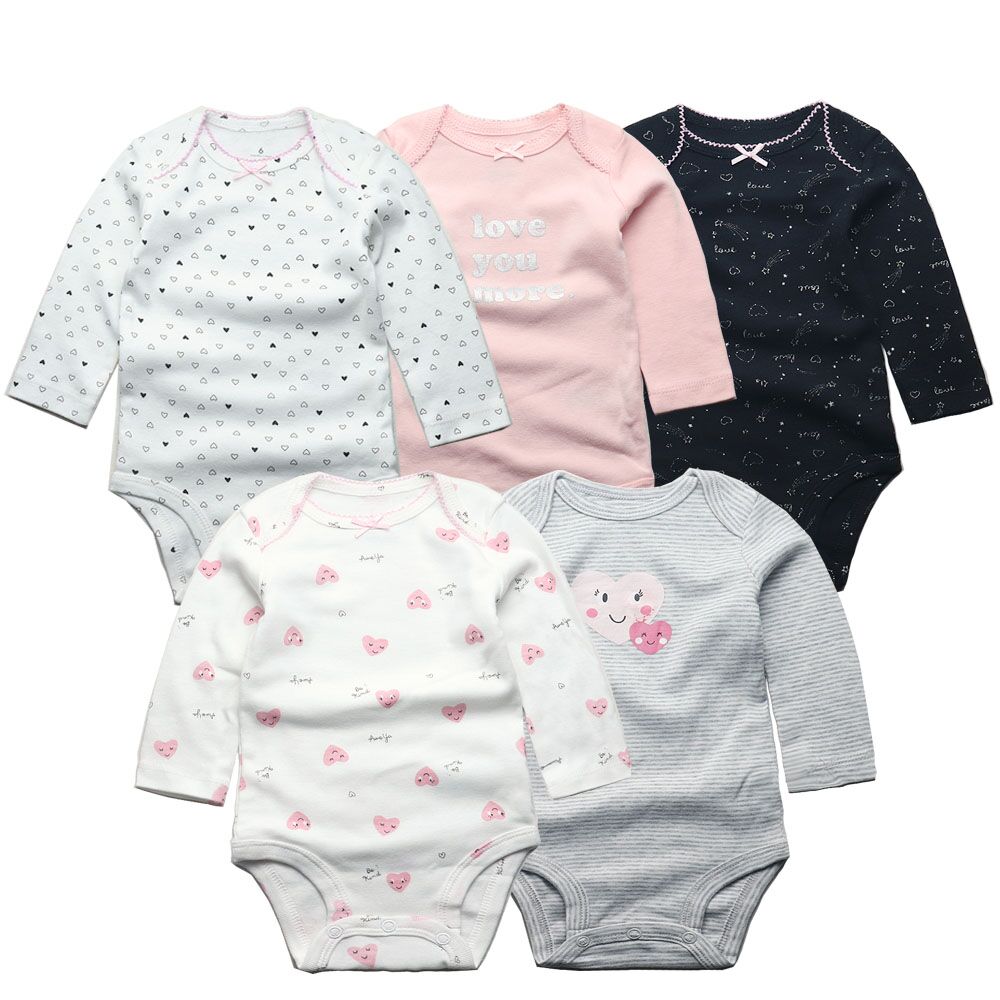 5Pcs/Lot Baby bodysuits High Quality Uniesx Newborn Baby Clothes 100% Cotton Baby Clothing set infant bebe Baby boy girl Clothes