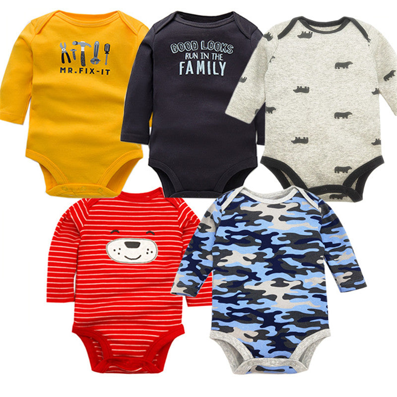 5Pcs/Lot Baby bodysuits High Quality Uniesx Newborn Baby Clothes 100% Cotton Baby Clothing set infant bebe Baby boy girl Clothes