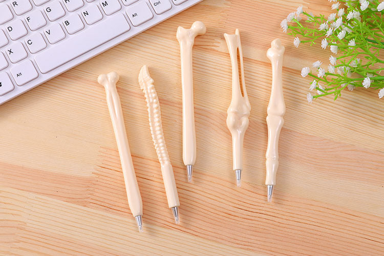 5Pcs/Set Funny Lifelike Bone Shape Ballpoint Pen School Office Writing Supplies Gift Stationery