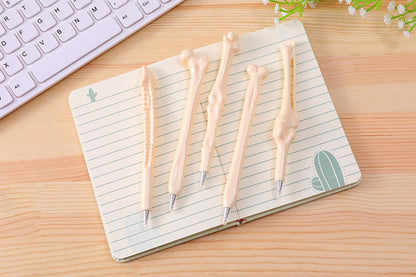 5Pcs/Set Funny Lifelike Bone Shape Ballpoint Pen School Office Writing Supplies Gift Stationery