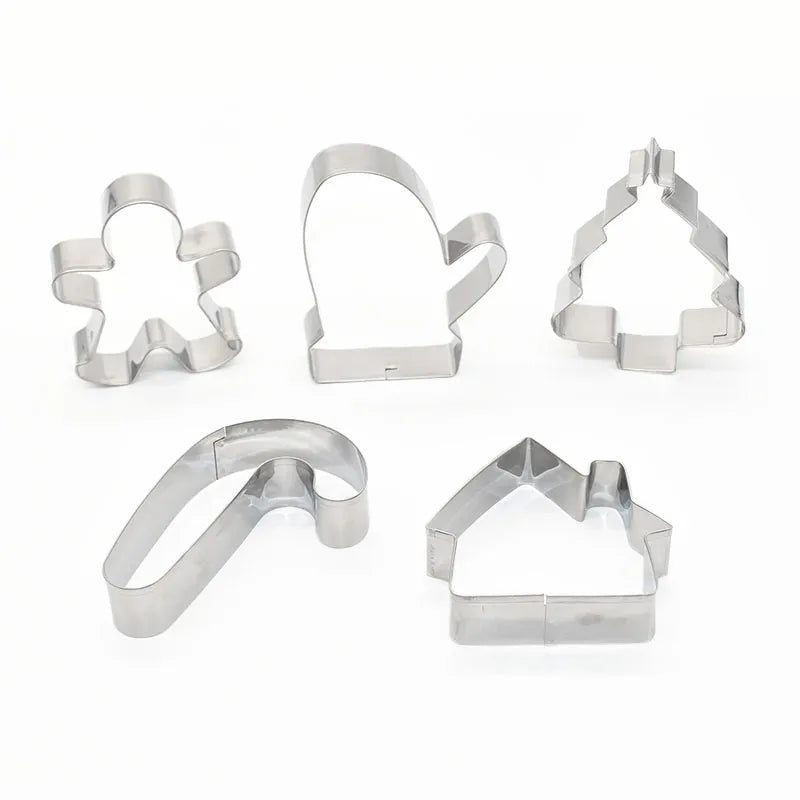 5Pcs/set Christmas Cookie Cutter Gingerbread Xmas Tree Mold Christmas Cake Decoration Tool Navidad Gift DIY Baking Biscuit Mould