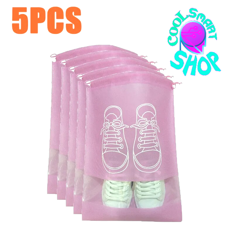 5pcs Portable Storage Bag Waterproof Shoes Storage Bag drawstring Shoes Clothing Classified Hanging Bags Home Closet Organizer 03