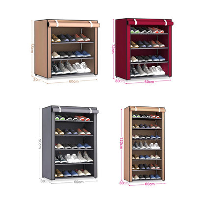 6/8/10Layers Shoes Rack Multilayer Oxford Shoe Cabinet Rack Shelves Household Closet Case Dustproof Storage Organizer for Shoes