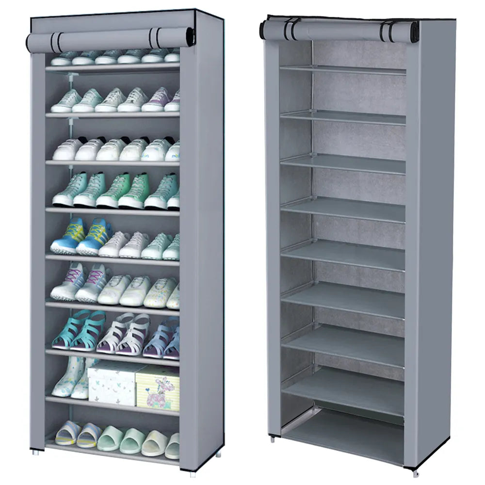 6/8/10Layers Shoes Rack Multilayer Oxford Shoe Cabinet Rack Shelves Household Closet Case Dustproof Storage Organizer for Shoes