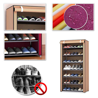 6/8/10Layers Shoes Rack Multilayer Oxford Shoe Cabinet Rack Shelves Household Closet Case Dustproof Storage Organizer for Shoes
