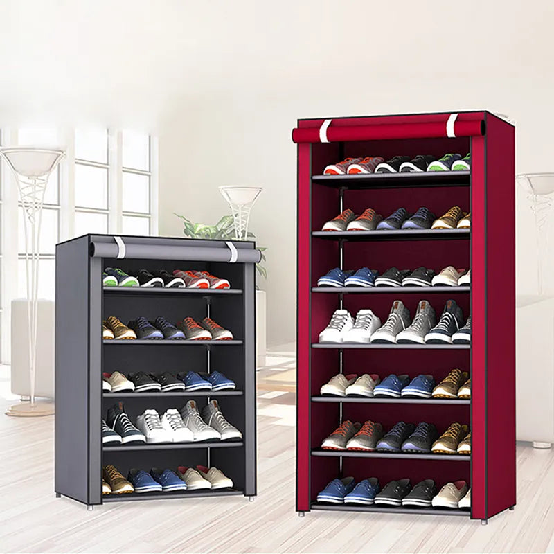 6/8/10Layers Shoes Rack Multilayer Oxford Shoe Cabinet Rack Shelves Household Closet Case Dustproof Storage Organizer for Shoes