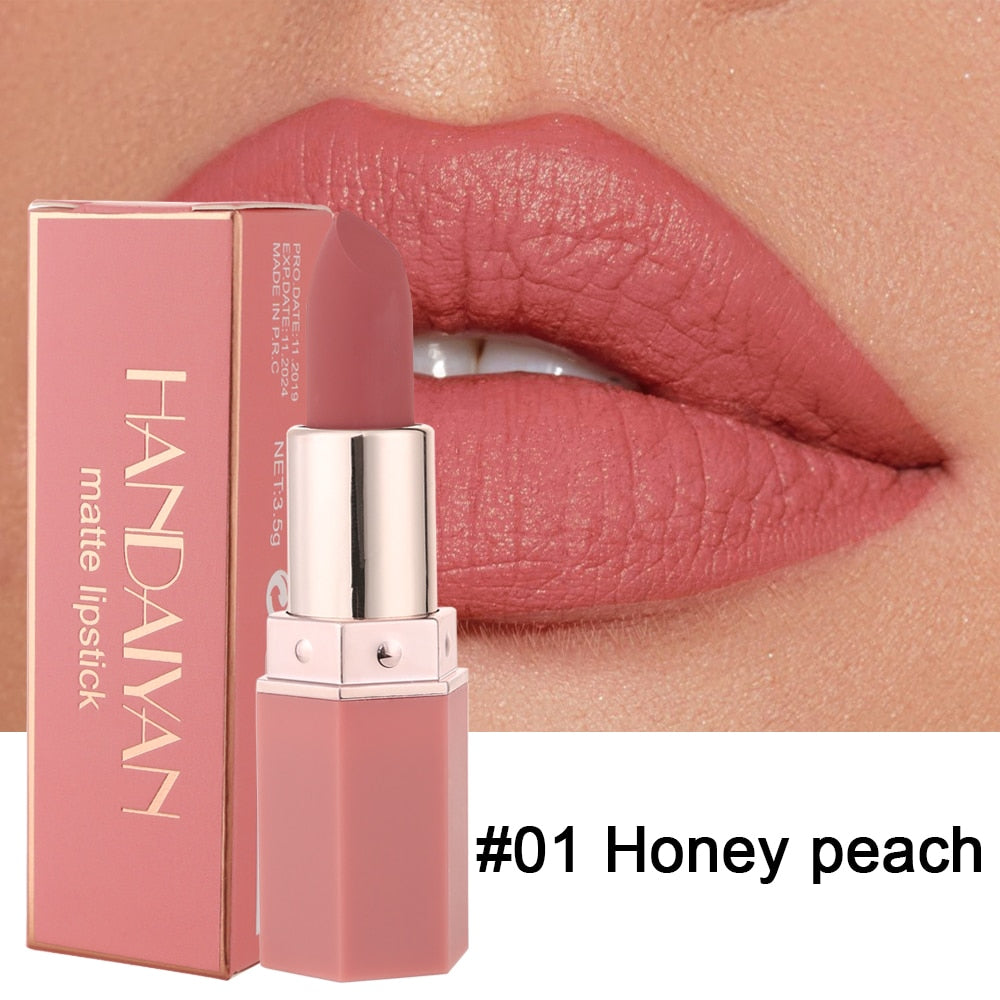 6 Colors Waterproof Nude Matte Lipsticks Long Lasting Lip Stick Not Fading Sexy Red Pink Velvet Lipsticks Makeup Cosmetic Batom 01