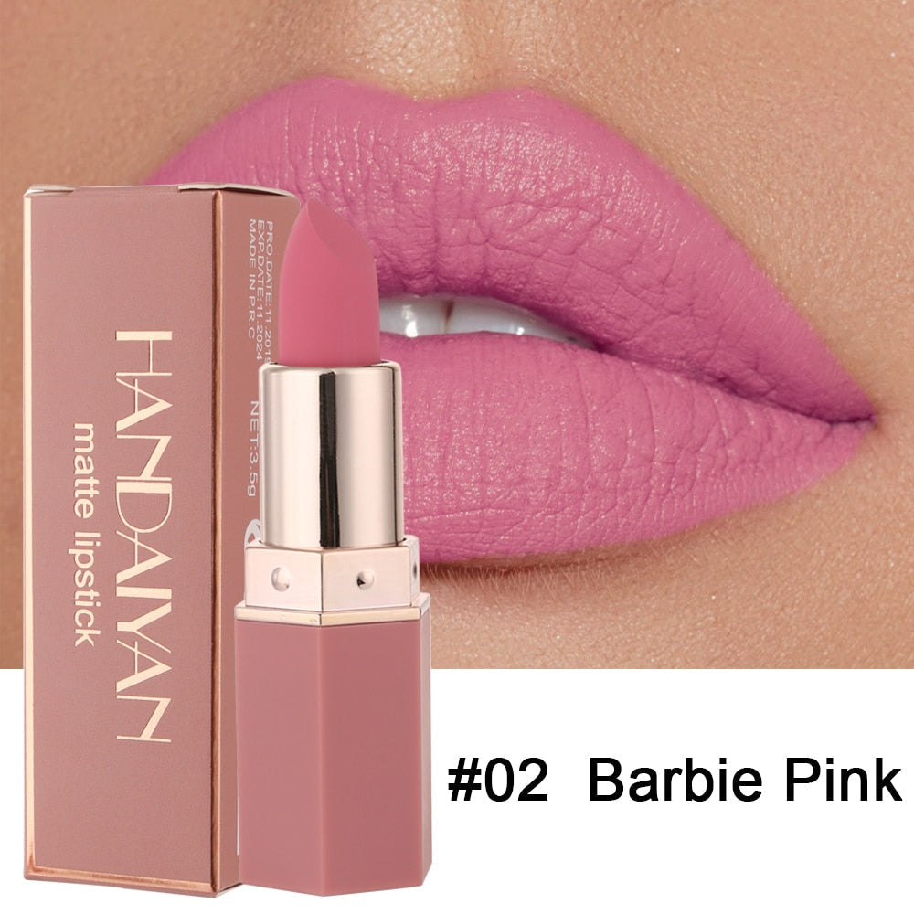 6 Colors Waterproof Nude Matte Lipsticks Long Lasting Lip Stick Not Fading Sexy Red Pink Velvet Lipsticks Makeup Cosmetic Batom 02