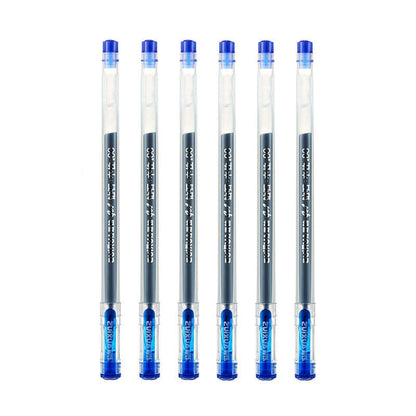 6 Pcs/Set 0.38mm Large-capacity Ink Diamond Tip Gel Pen Black/Blue/Red Refill Exam Signing Writing School Office Supplies 6 Pcs Blue Set
