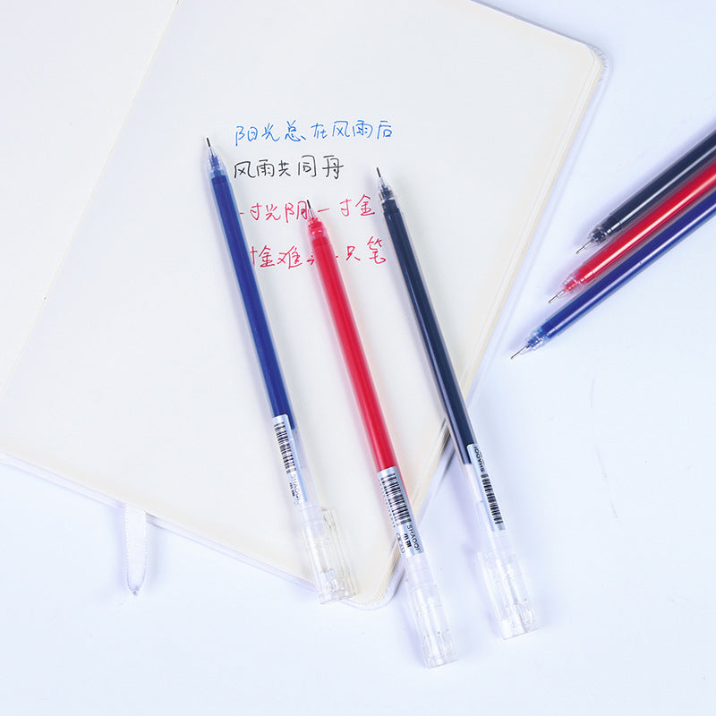 6 Pcs/Set High Capacity Gel Pen 0.5mm Black Blue Red Big Capacity Ink Student Test Office Signature Pens School Writing Supplies