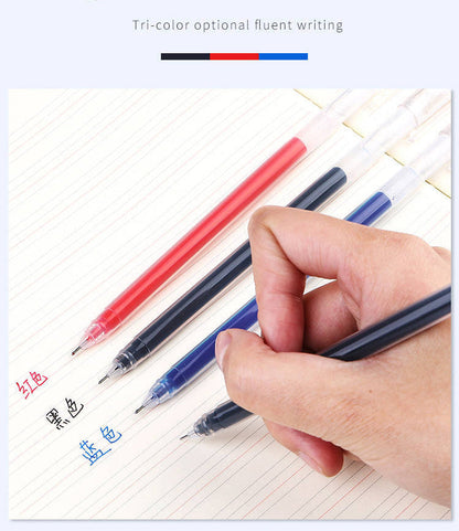 6 Pcs/Set High Capacity Gel Pen 0.5mm Black Blue Red Big Capacity Ink Student Test Office Signature Pens School Writing Supplies