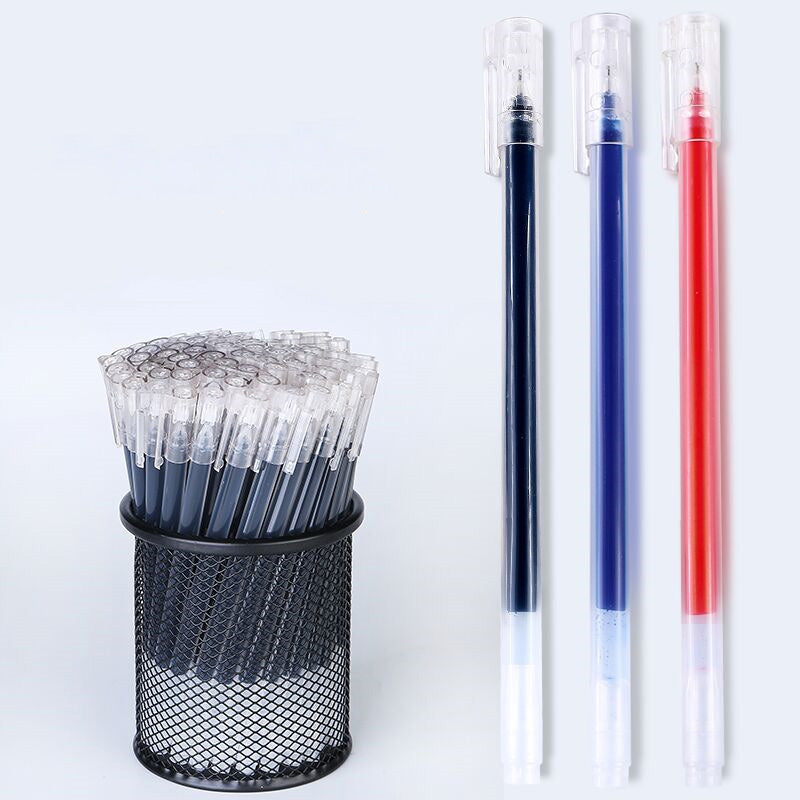 6 Pcs/Set High Capacity Gel Pen 0.5mm Black Blue Red Big Capacity Ink Student Test Office Signature Pens School Writing Supplies