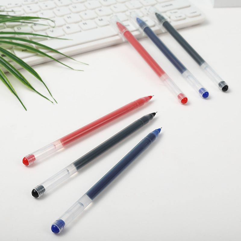 6 Pcs/Set High Capacity Gel Pen 0.5mm Black Blue Red Big Capacity Ink Student Test Office Signature Pens School Writing Supplies