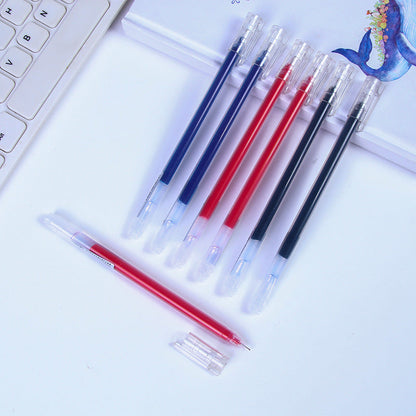 6 Pcs/Set High Capacity Gel Pen 0.5mm Black Blue Red Big Capacity Ink Student Test Office Signature Pens School Writing Supplies