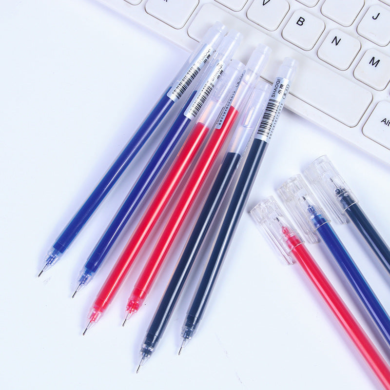 6 Pcs/Set High Capacity Gel Pen 0.5mm Black Blue Red Big Capacity Ink Student Test Office Signature Pens School Writing Supplies