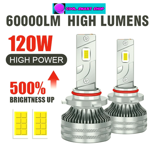 60000LM H7 H4 H11 LED Headlight 120W High Power H8 H9 HB4 HB3 9005 9006 9012 Turbo Lamp 6000K White Car Lights For Lenses 12V 6000K Cold White