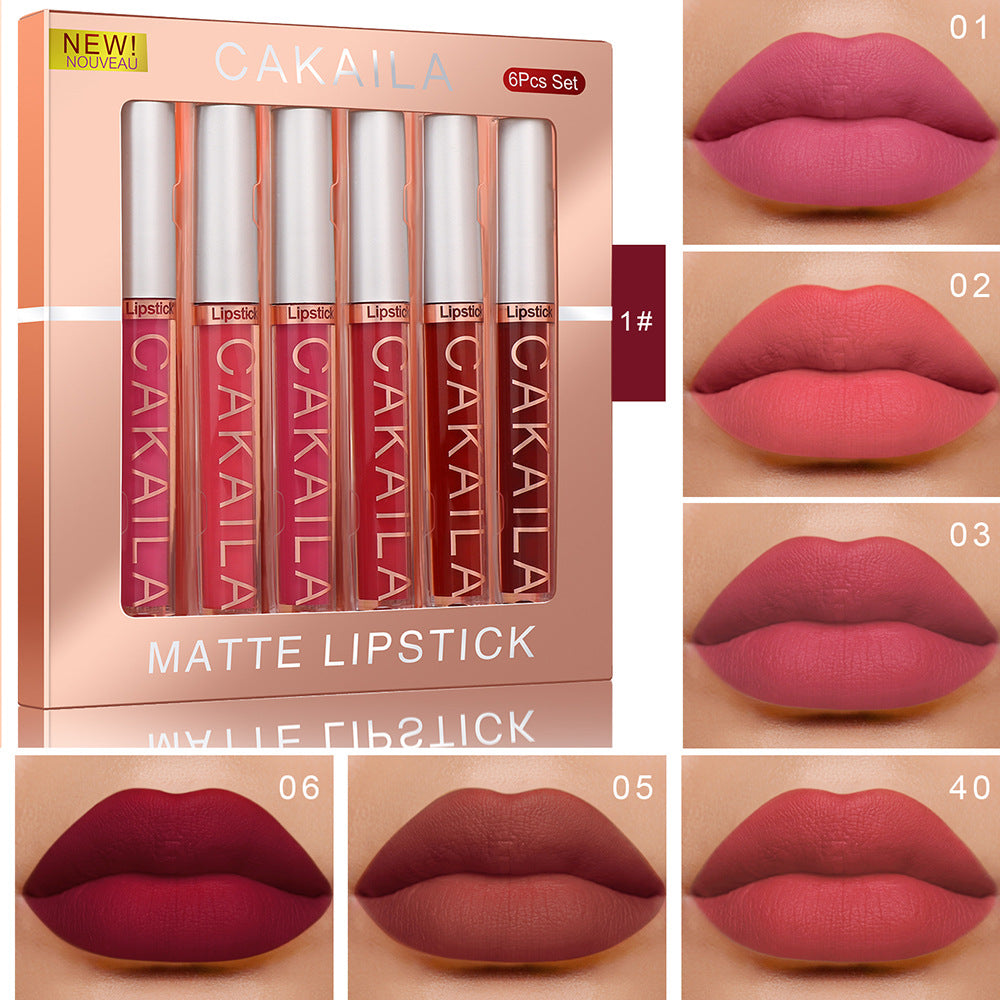 6PCS/Set Velvet Matte Lipstick Long Lasting Lipgloss Waterproof Moisturizer Lip Glosses Makeup Cosmetics Beauty Labiales