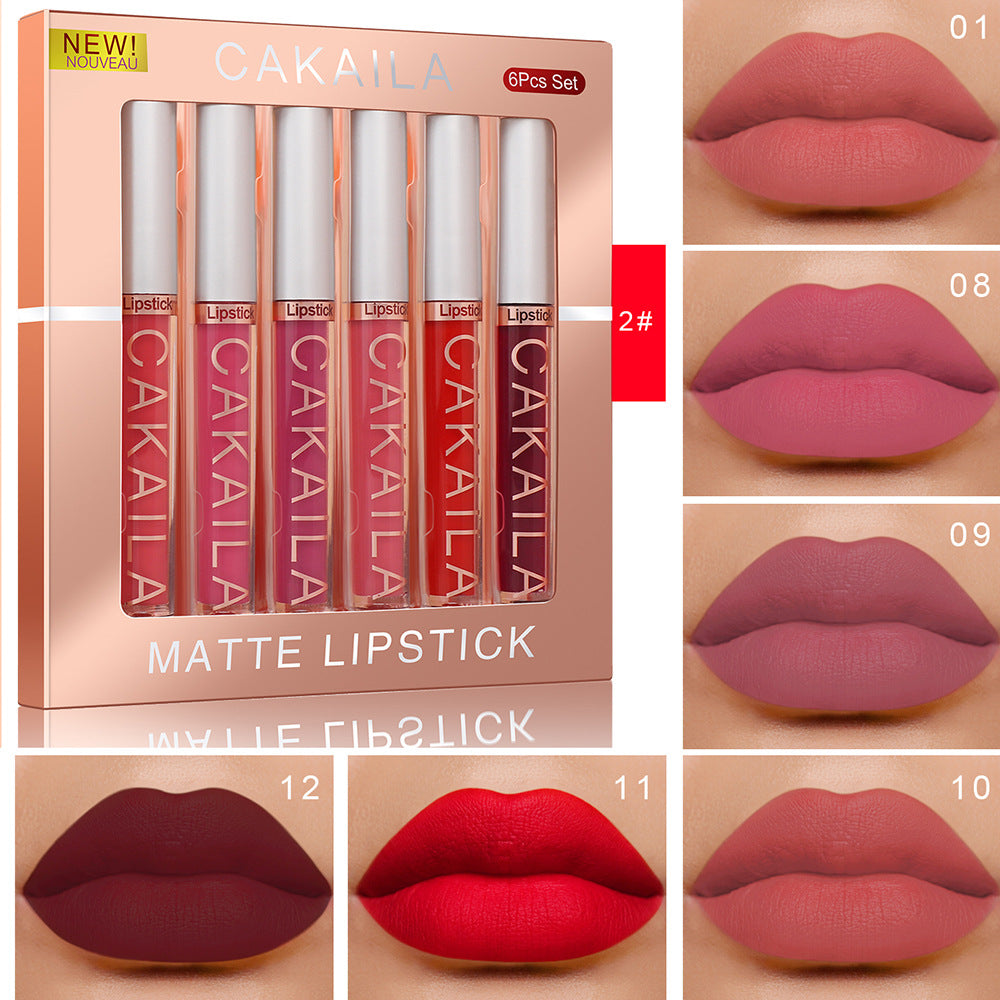 6PCS/Set Velvet Matte Lipstick Long Lasting Lipgloss Waterproof Moisturizer Lip Glosses Makeup Cosmetics Beauty Labiales