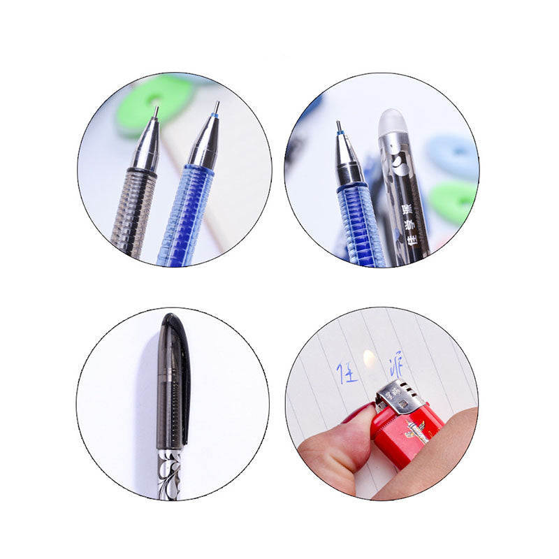 6Pcs/Set Erasable Pen 0.5mm Washable Handle Blue Black Ink Writing Gel Pens for School Office Stationery Supplies Exam Spare