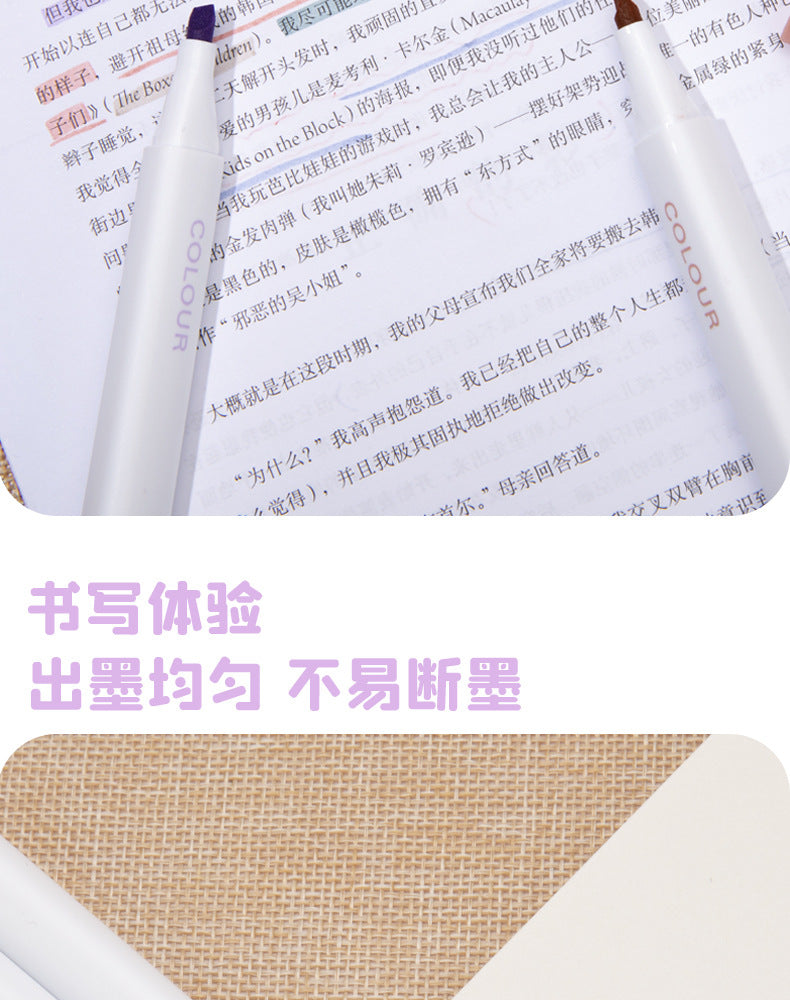 6Pcs/Set Triangle Soft Tip Highlighter Kawaii Light Color Marker Pen DIY Journal Photo Album School Office Stationery Gift