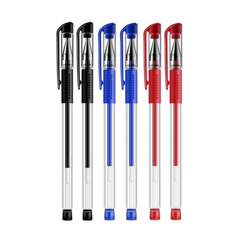 6pcs Gel Pen Set Black Blue Red Ink 0.5mm Refill Replaceable Ballpoint Pen Students School&office Supplies Stationery