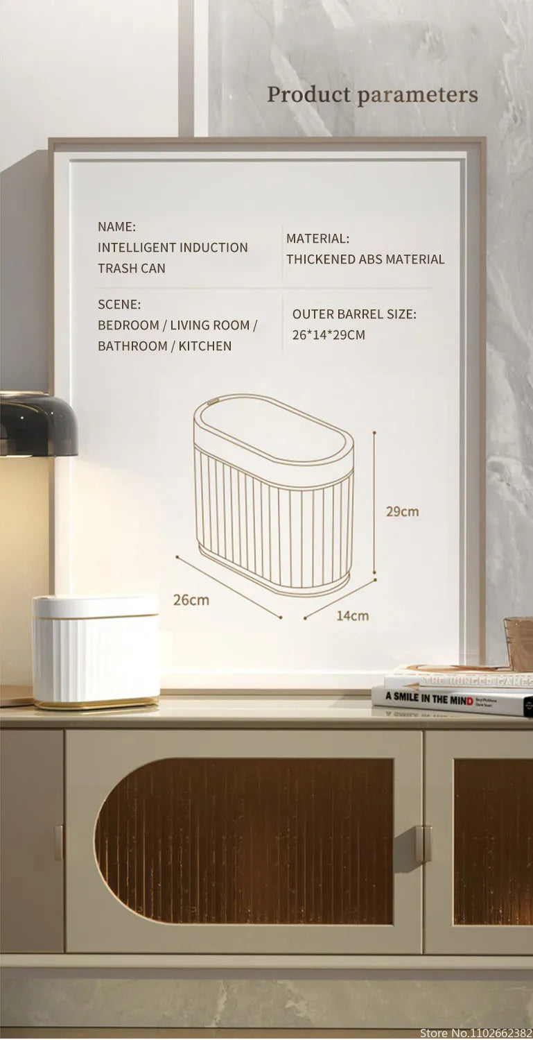 7L/9L Smart Trash Can Electronic Automatic Smart Sensor Garbage Bin ABS Household Toilet Waste Garbage Can For Kitchen Bathroom