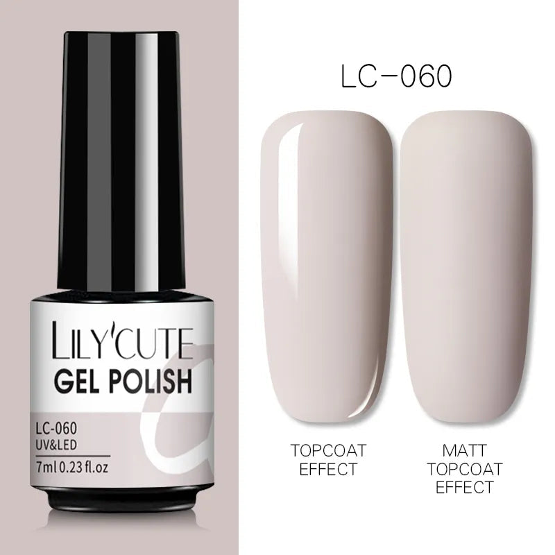 7ML Gel Nail Polish Nude Vernis Semi-Permanent Nail Polish For Nails Soak Off UV LED UV Gel DIY Nail Art Gel Varnishes LC-60