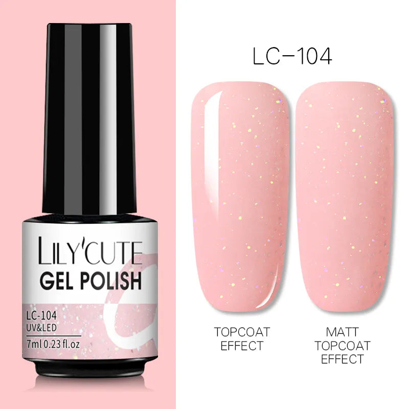 7ML Gel Nail Polish Nude Vernis Semi-Permanent Nail Polish For Nails Soak Off UV LED UV Gel DIY Nail Art Gel Varnishes LC-104