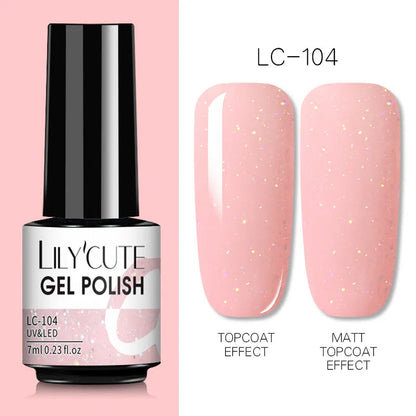 7ML Gel Nail Polish Nude Vernis Semi-Permanent Nail Polish For Nails Soak Off UV LED UV Gel DIY Nail Art Gel Varnishes LC-104