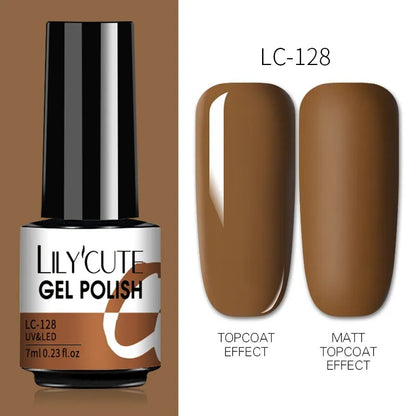 7ML Gel Nail Polish Nude Vernis Semi-Permanent Nail Polish For Nails Soak Off UV LED UV Gel DIY Nail Art Gel Varnishes LC-128