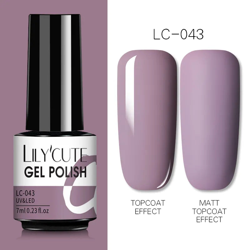 7ML Gel Nail Polish Nude Vernis Semi-Permanent Nail Polish For Nails Soak Off UV LED UV Gel DIY Nail Art Gel Varnishes LC-43