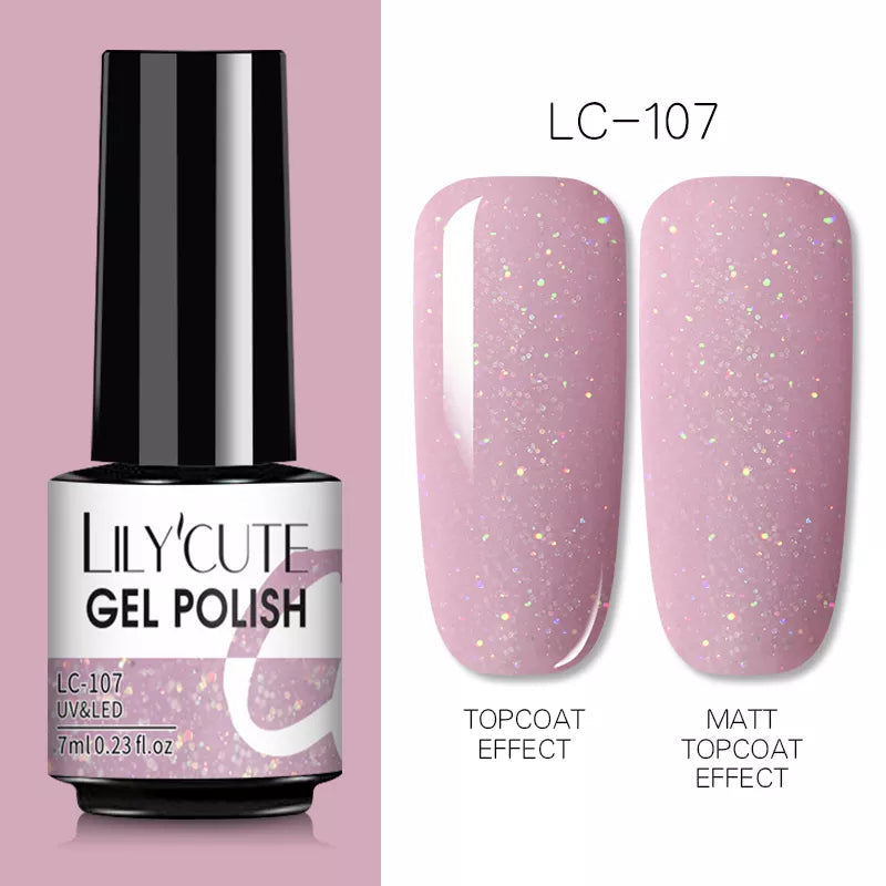 7ML Gel Nail Polish Nude Vernis Semi-Permanent Nail Polish For Nails Soak Off UV LED UV Gel DIY Nail Art Gel Varnishes LC-107