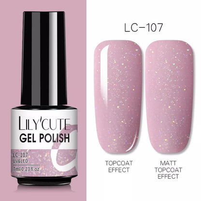 7ML Gel Nail Polish Nude Vernis Semi-Permanent Nail Polish For Nails Soak Off UV LED UV Gel DIY Nail Art Gel Varnishes LC-107