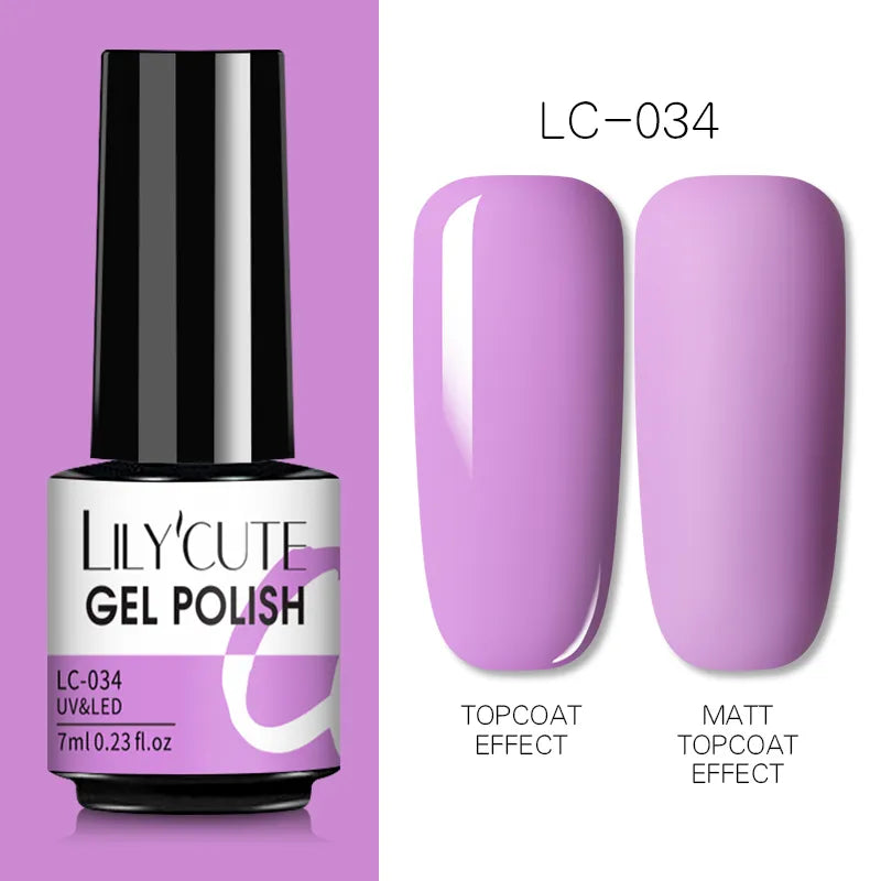 7ML Gel Nail Polish Nude Vernis Semi-Permanent Nail Polish For Nails Soak Off UV LED UV Gel DIY Nail Art Gel Varnishes LC-34