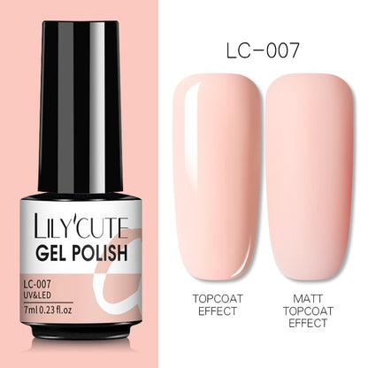 7ML Gel Nail Polish Nude Vernis Semi-Permanent Nail Polish For Nails Soak Off UV LED UV Gel DIY Nail Art Gel Varnishes LC-07