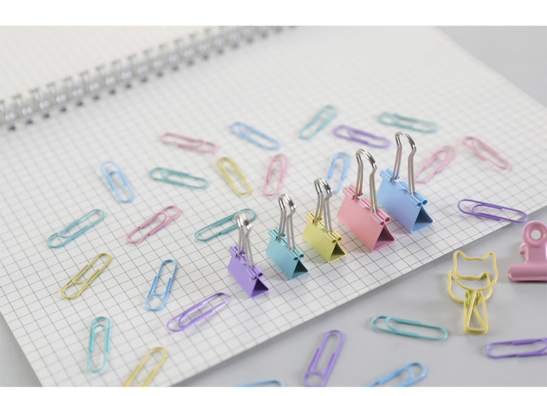 84pcs/set Multifunctional Combination Set Paper Clip Metal Clip Dovetail Clip School Office Supply Gift Stationery