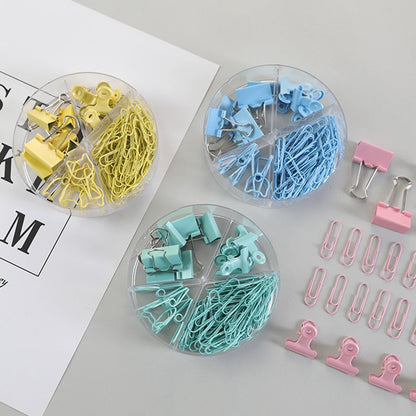 84pcs/set Multifunctional Combination Set Paper Clip Metal Clip Dovetail Clip School Office Supply Gift Stationery