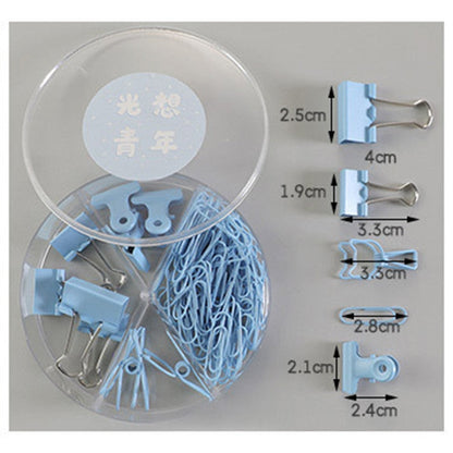 84pcs/set Multifunctional Combination Set Paper Clip Metal Clip Dovetail Clip School Office Supply Gift Stationery