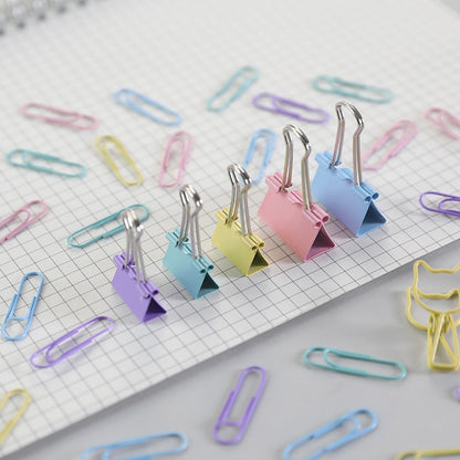 84pcs/set Multifunctional Combination Set Paper Clip Metal Clip Dovetail Clip School Office Supply Gift Stationery