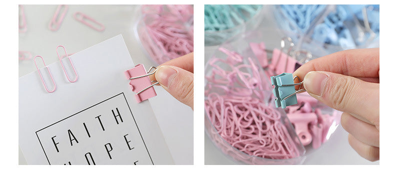 84pcs/set Multifunctional Combination Set Paper Clip Metal Clip Dovetail Clip School Office Supply Gift Stationery