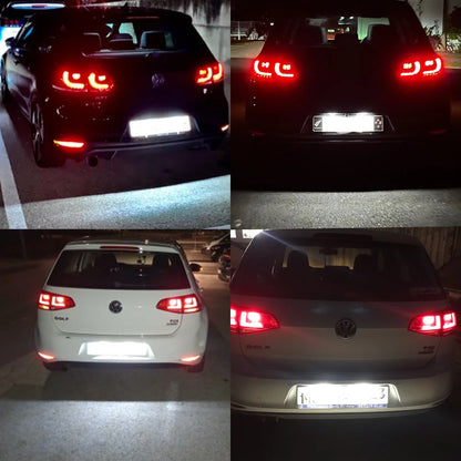 For VW GTi Golf 4 5 6 7 MK4 MK5 MK6 MK7 Passat B7 CC EOS Scirocco Beetle 2PCS LED Number License Plate Lights With Canbus