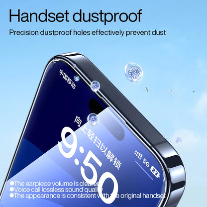 Dust-free Screen Protector for iPhone 15 Pro Max 15 14 Pro Full Cover Dustproof HD Tempered Glass for iPhone 15 Plus