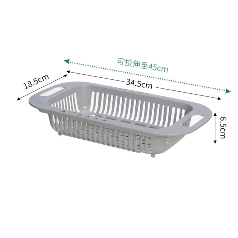 Adjustable Kitchen Sink Racks Telescopic Dish Drainer Drying Rack Fruit Vegetable Washing Draining Basket Kitchen Storage Shelf