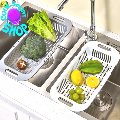 Adjustable Kitchen Sink Racks Telescopic Dish Drainer Drying Rack Fruit Vegetable Washing Draining Basket Kitchen Storage Shelf