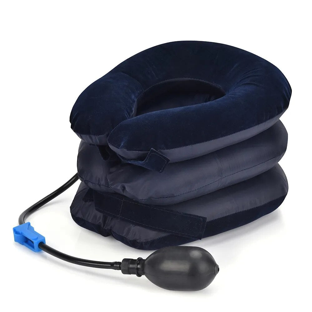 Air Inflatable Cervical Collar Neck Traction Tractor Support Massage Pillow Pain Relief Relax Health Care Neck Head Stretcher 3 Layers 1