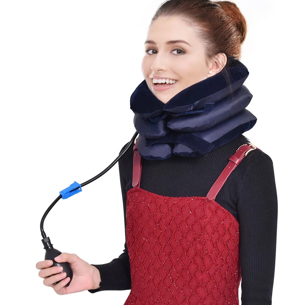 Air Inflatable Cervical Collar Neck Traction Tractor Support Massage Pillow Pain Relief Relax Health Care Neck Head Stretcher