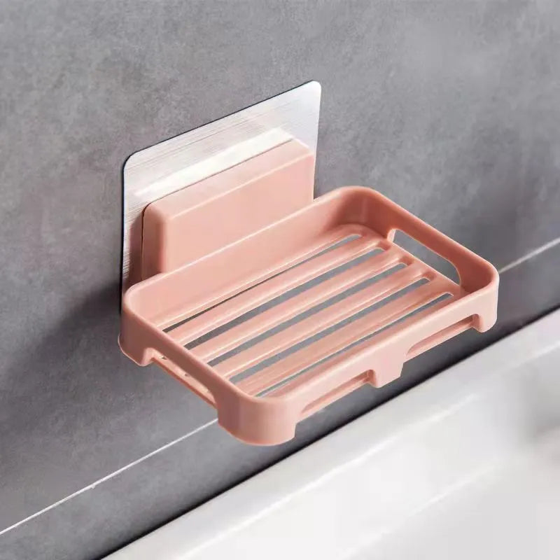 Bathroom Accessories Soaps Dishes Shower Soap Holder Wall Mount Drain Soap Dish Box Plastic Sponge Soaps Tray Kitchen Organizer